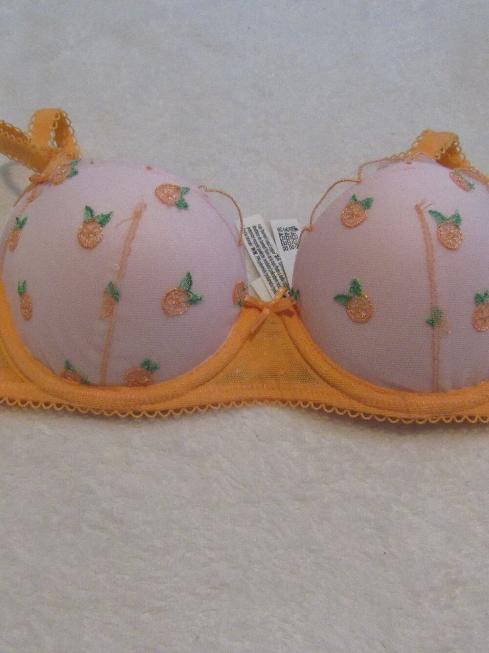 Victoria's Secret PINK Lightly Lined Balconette Orange Bra 32A NWT